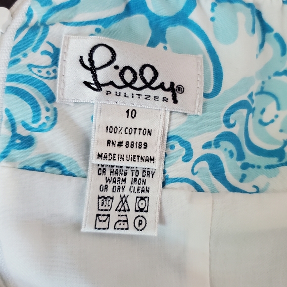 Lilly Pulitzer Halter Top Dress Blue Lion Print White Label - Picture 3 of 7
